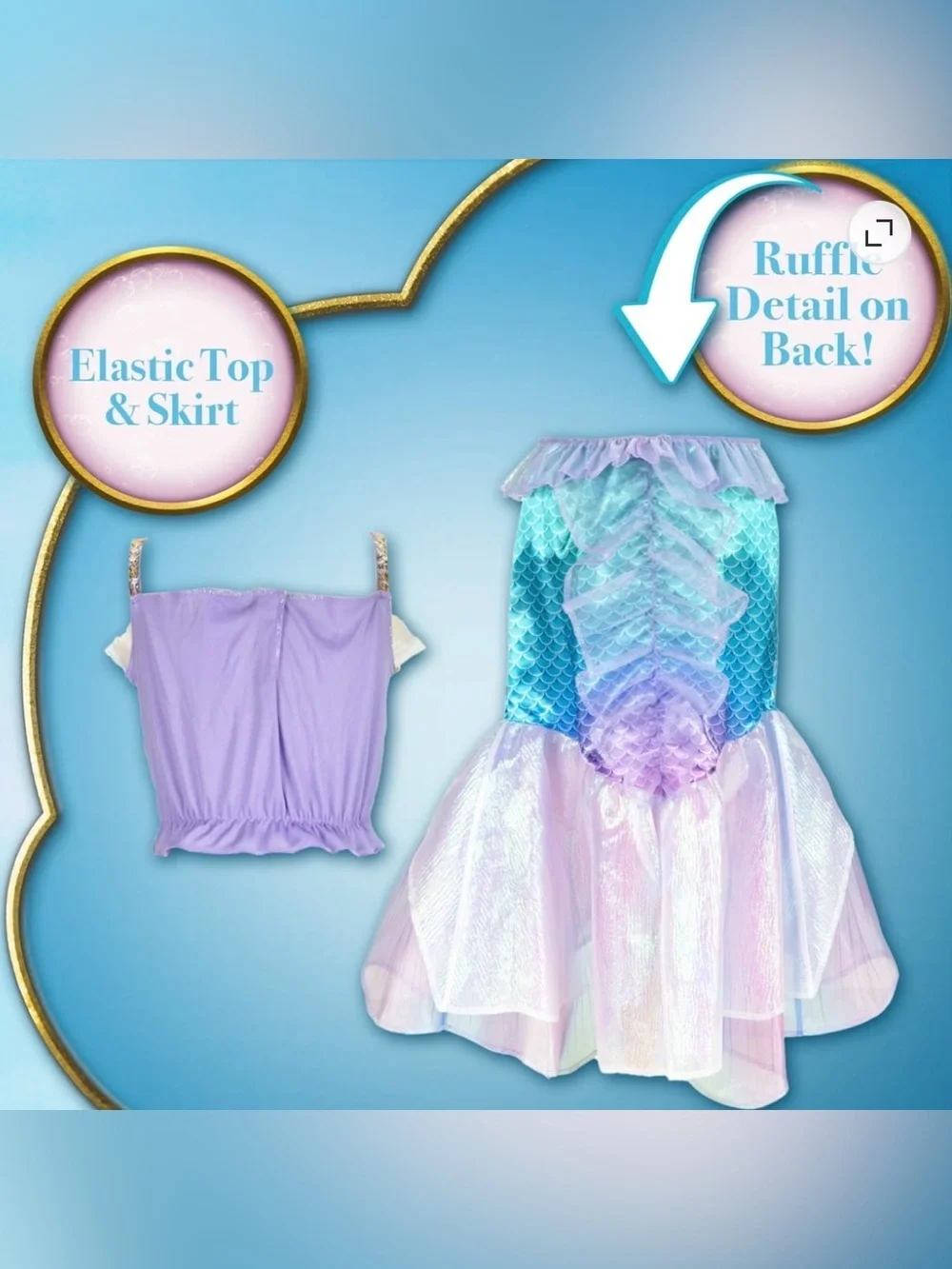 Girls' Purple and Aqua Mermaid Costume Dress - Kids Costume